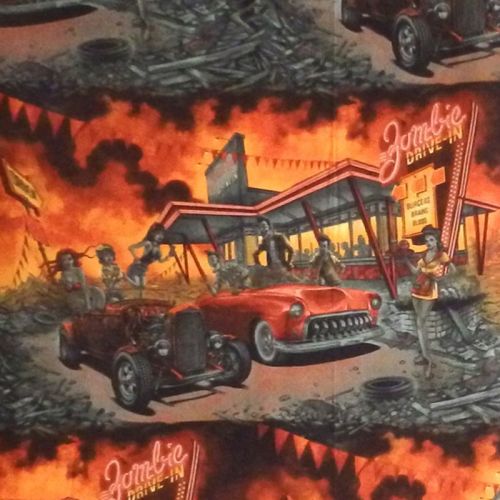 Alexander Henry ZOMBIE DRIVE-IN Fabric - Apocalypse