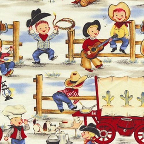 Michael Miller LIL' COWPOKES Fabric - Denim