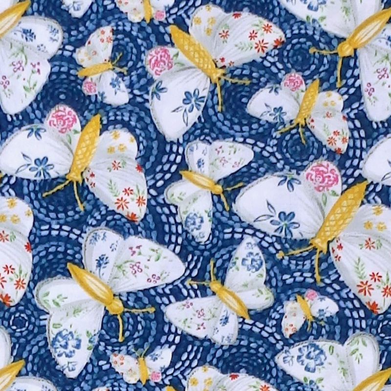 Blank Quilting GYPSY DREAMS BUTTERFLY Fabric - Blue