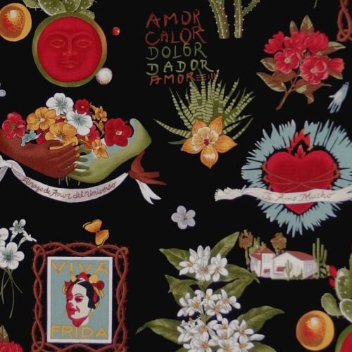 Alexander Henry VIVA FRIDA Fabric - Black