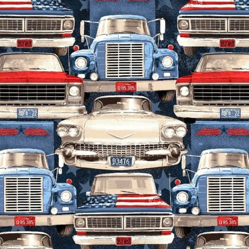 Studio E ALL AMERICAN ROAD TRIP Fabric - Cars and Trucks