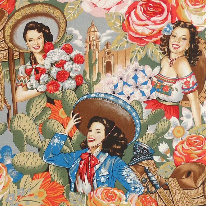 Alexander Henry LAS SENORITAS Fabric - Antique