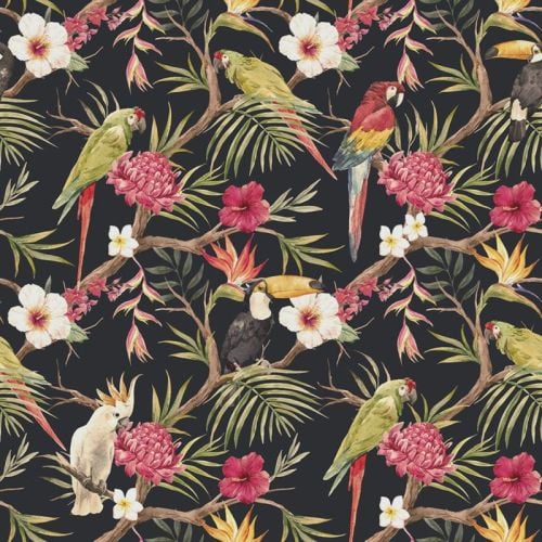 In The Beginning MINI TROPICALS Fabric - Birds