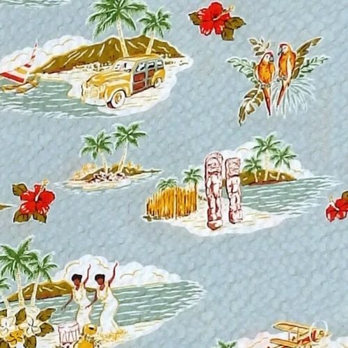Robert Kaufman/Sevenberry STYLISH ALOHA Fabric - Pale Bluey Grey