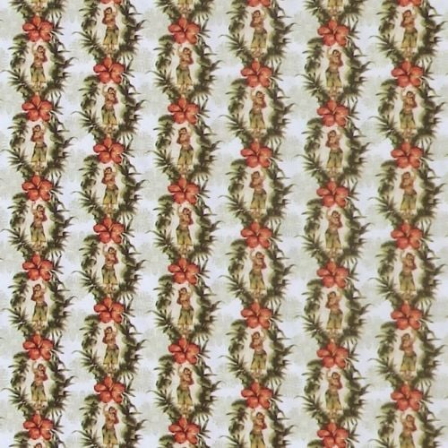 In The Beginning MINI TROPICALS Fabric - Hula Girl Palm Stripe