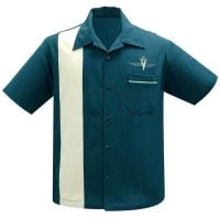 Steady Clothing V8 Classic Button Up Shirt - Teal / Stone  - size 3XL