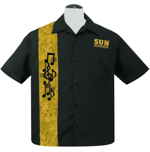 Steady Clothing Sun Records Golden Notes Button Up Shirt - Black