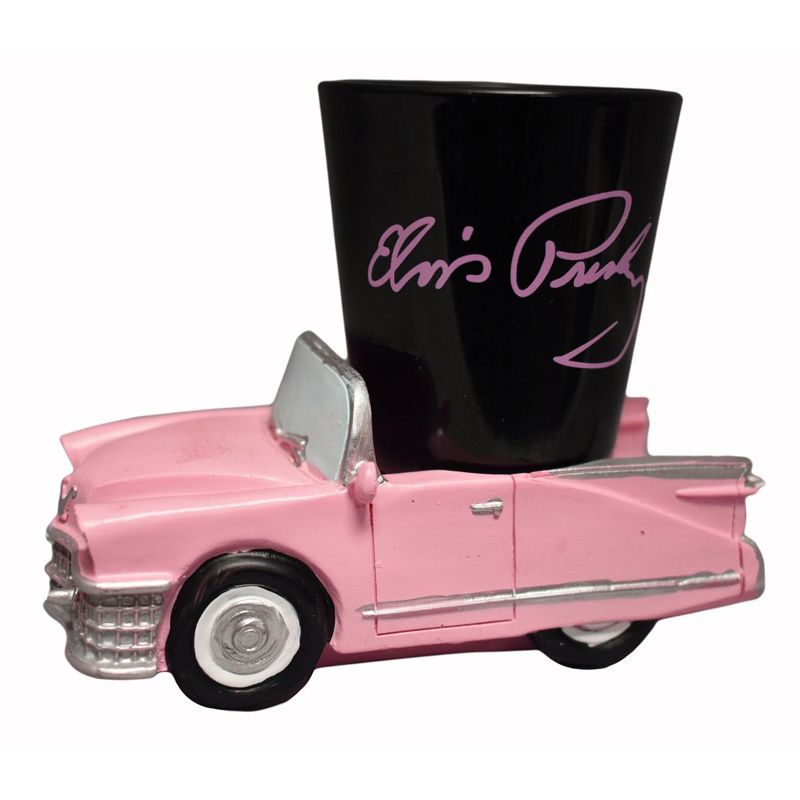 Elvis Shot Glass with Pink Cadillac Base