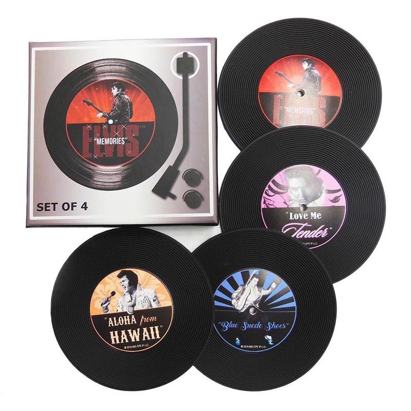 Set of 4 Elvis Record Coasters