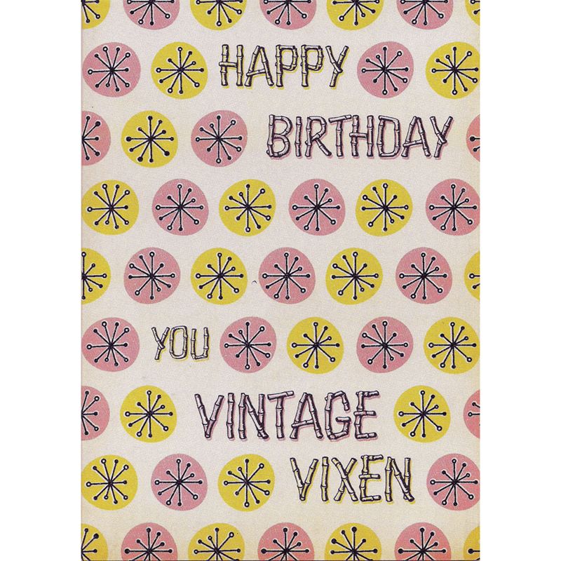 'Vintage Vixen' Birthday Card