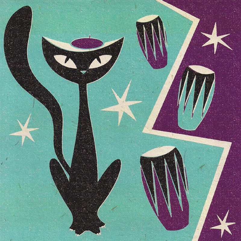 'Jazz Cat' Birthday Card