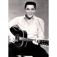 'Elvis Presley Playing Guitar' Greeting Card