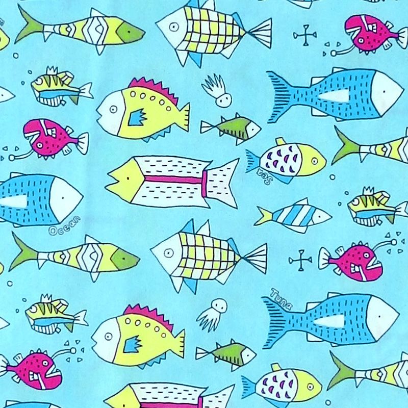 Sevenberry NOVELTY FISH Fabric - Blue