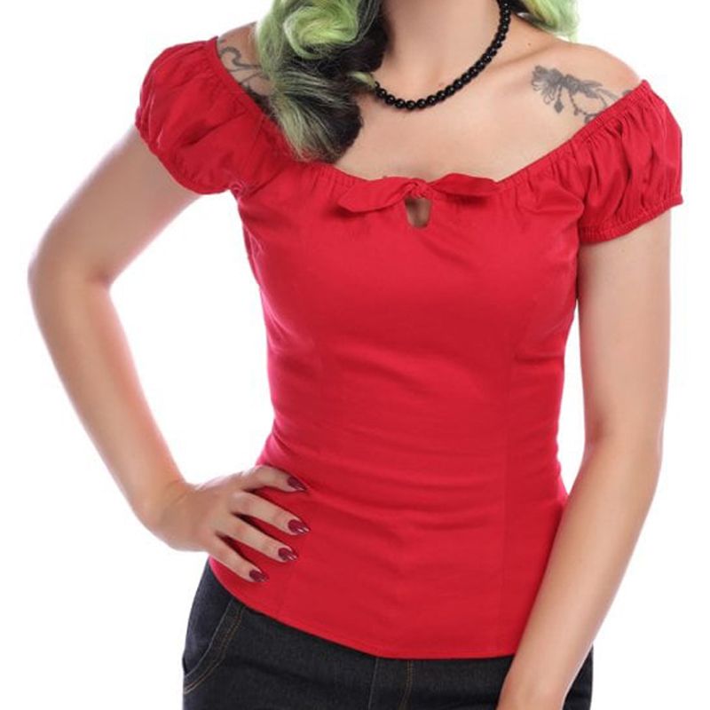 Collectif Lorena Top - Red - size 8 (XS)