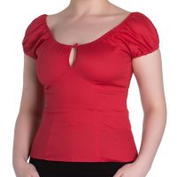 Hell Bunny Melissa Top - Red - size S (UK10)