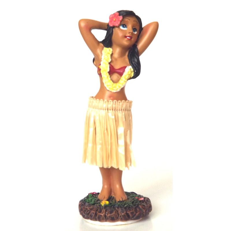  4" Miniature Hawaiian Hula Dashboard Girl Posing