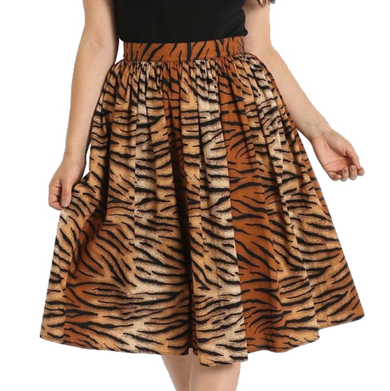 Hell Bunny Tora Skirt - Tiger - size L (UK14)
