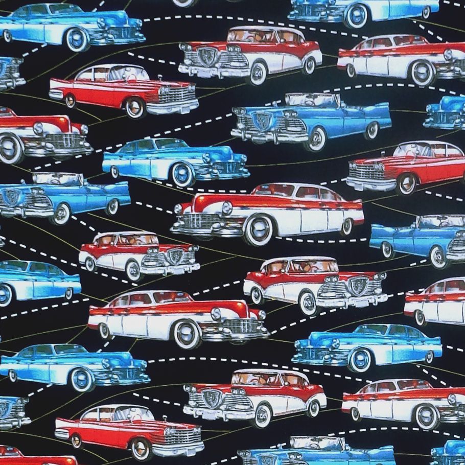 Blank Quilting LIFES A KICK Fabric - Classic Cars