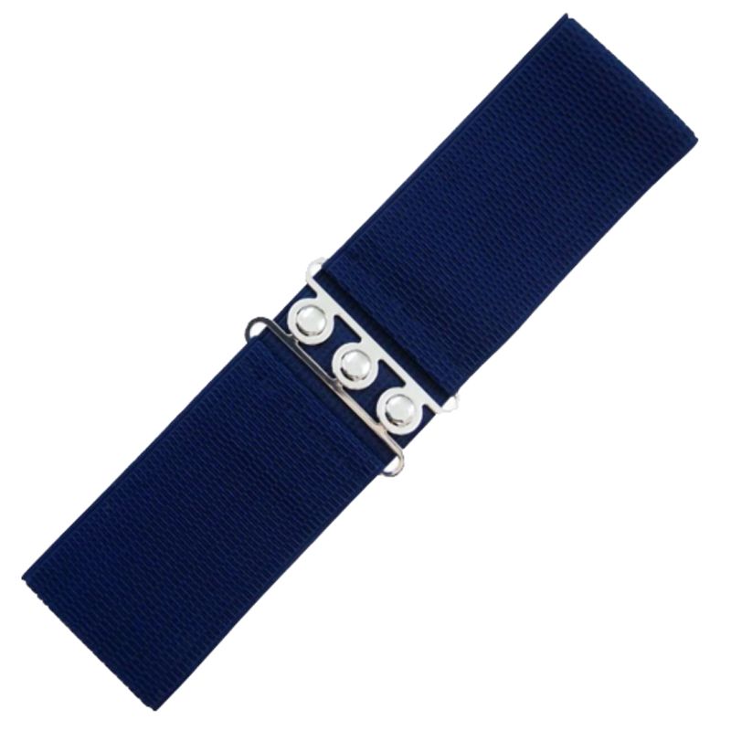Elastic Cinch Belt - Navy Blue - size S