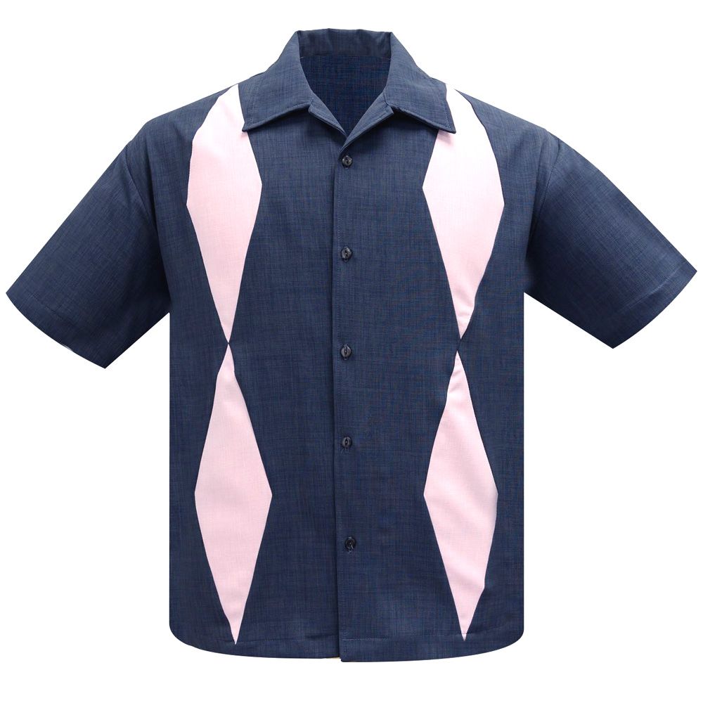 Steady Clothing Diamond Duo Button Up Shirt - Charcoal / Pink