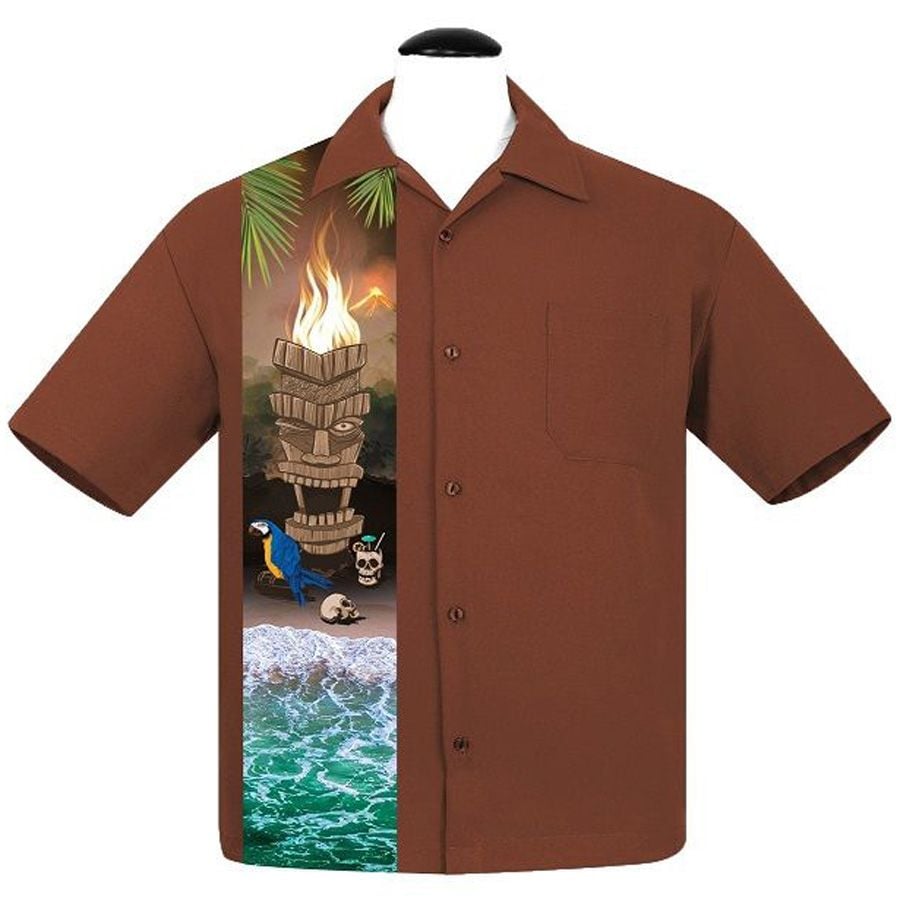 Steady Clothing Cursed Island Button Up Shirt - Rust