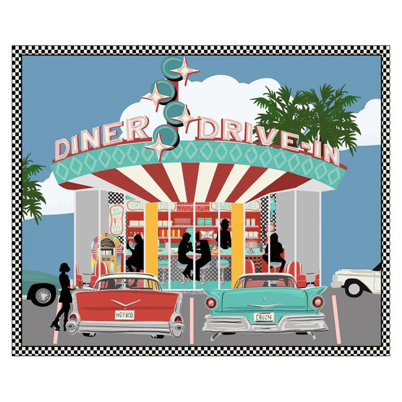 Blank Quilting DINERS 'N DRIVE-INS Fabric Panel