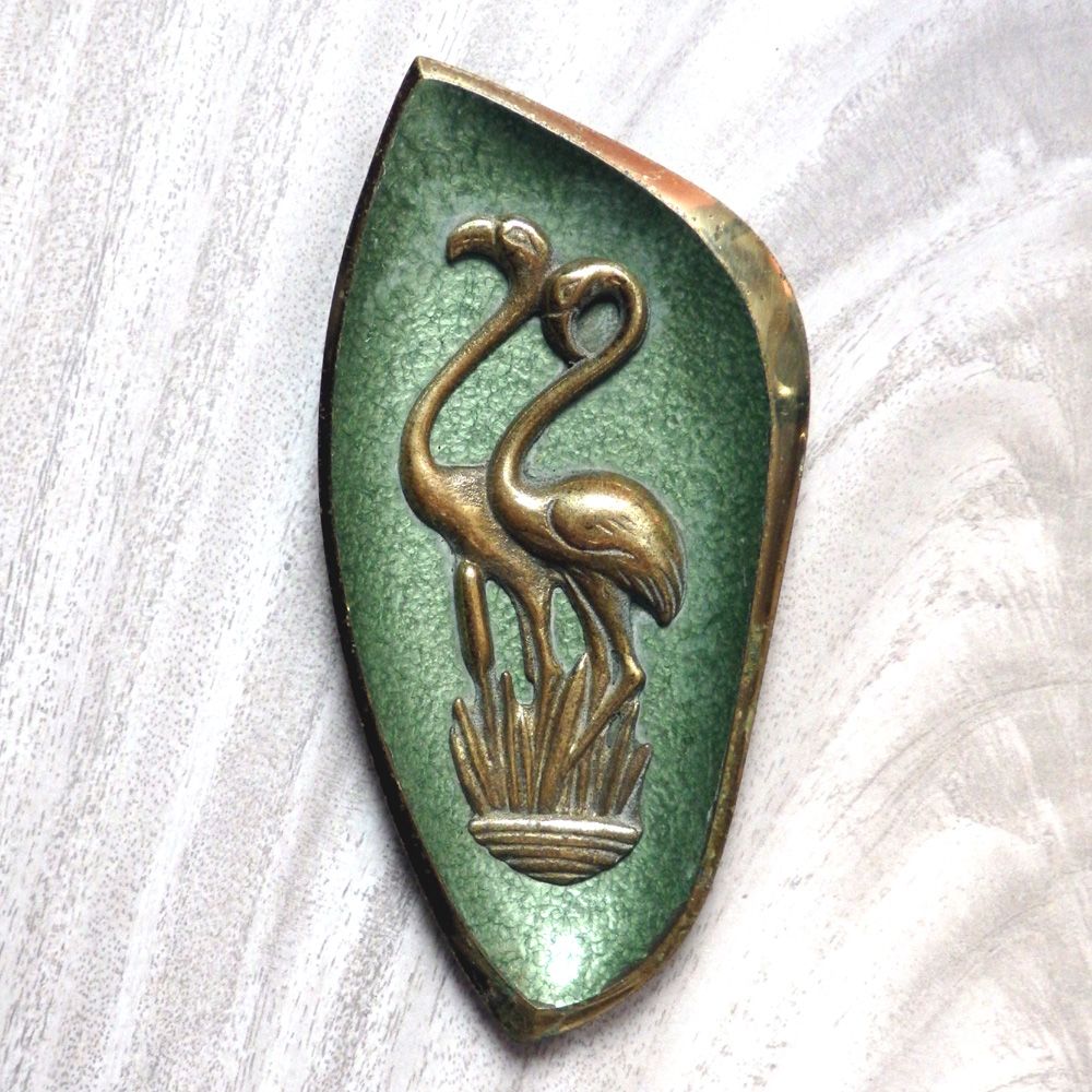 Brass Flamingo Wall Plaque