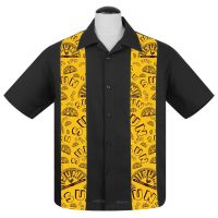 Steady Clothing Sun Logo Mini Panel Button Up Shirt - Black - size 3XL