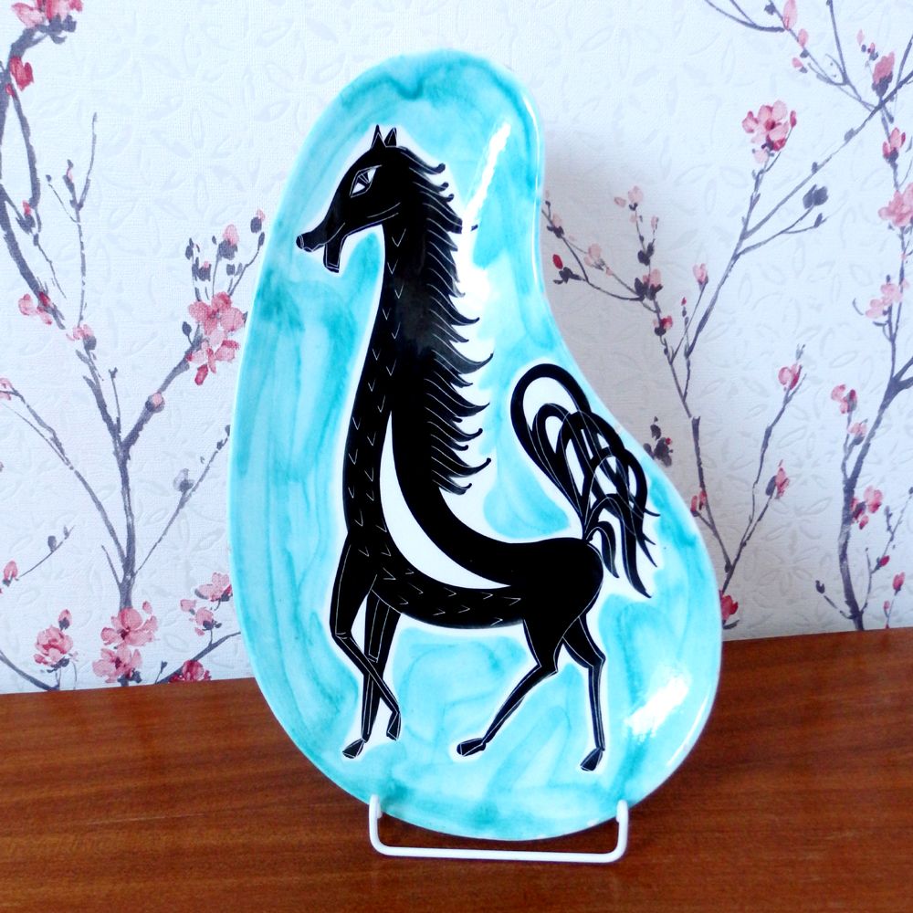 Italian Studio Pottery Horse Plate