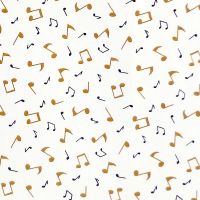 Michael Miller  HAPPY TIMES, GOLDEN NOTES Fabric - Cream