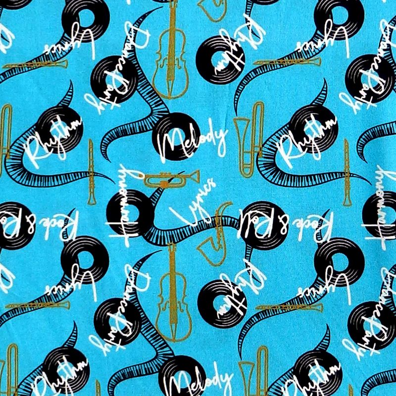 Michael Miller  HAPPY TIMES, PERFECT MELODY Fabric - Blue
