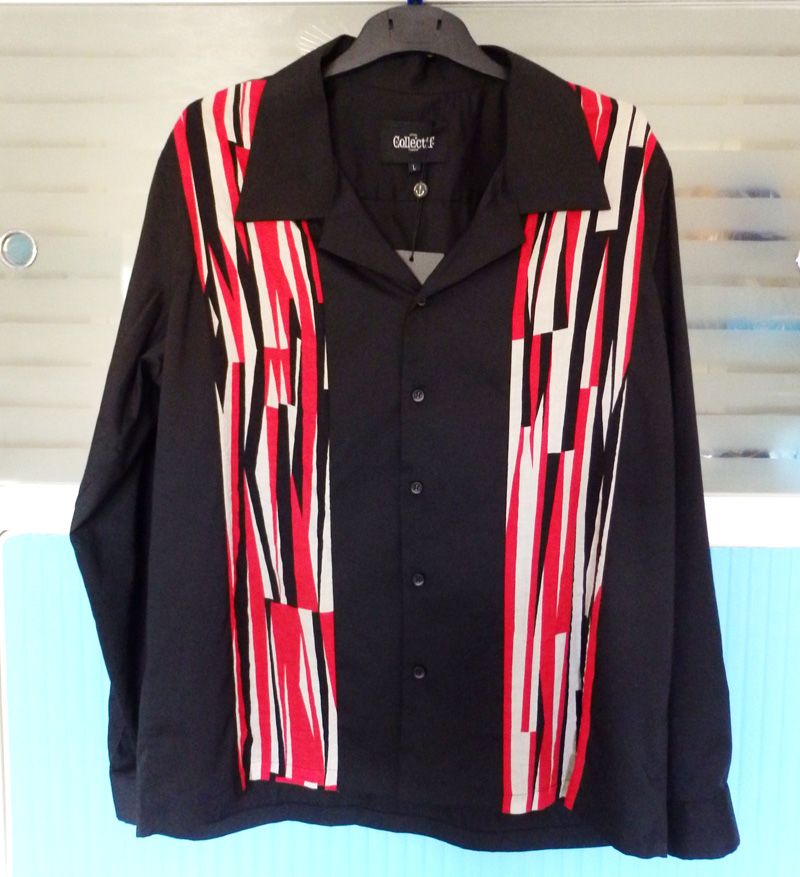 Collectif Billie Abstract Shirt - Black - size M