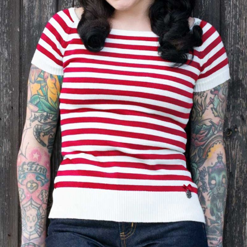 Rumble 59 Red Stripes Sweater - size S (UK10)