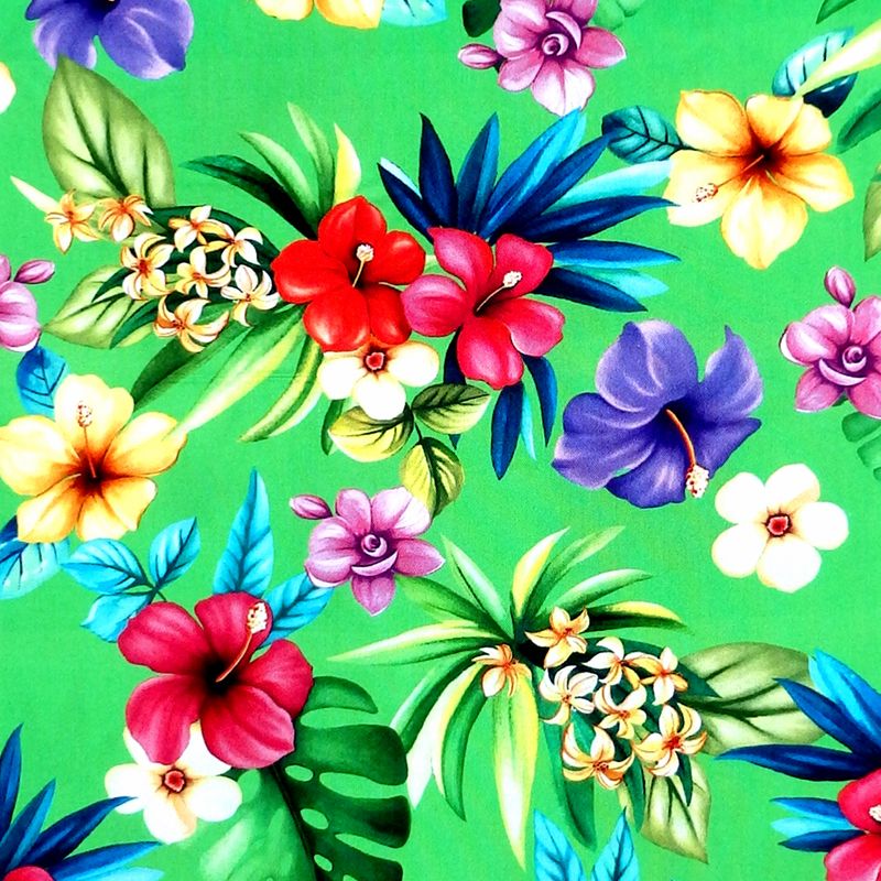 Michael Miller LETS GET TROPICAL, ALOHA Fabric - Green