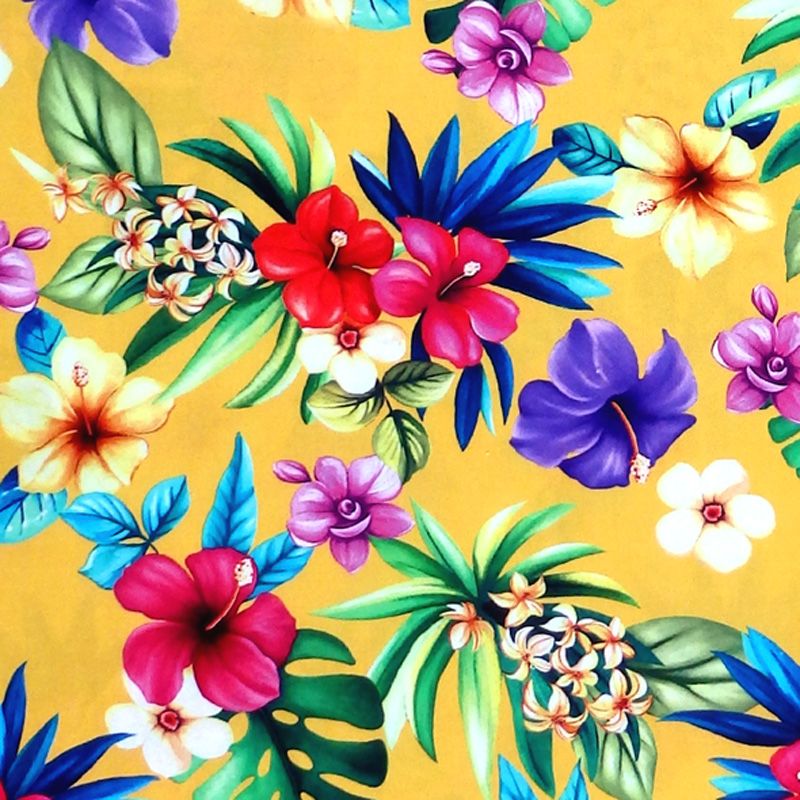 Michael Miller LETS GET TROPICAL, ALOHA Fabric - Yellow