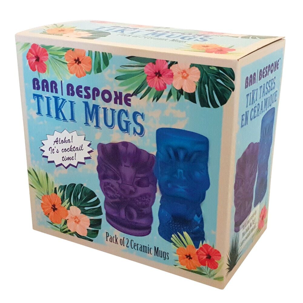 Bar Bespoke Ceramic Tiki Mugs - Blue / Purple