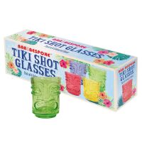 Bar Bespoke Coloured Tiki Shot Glasses - 4 Pack