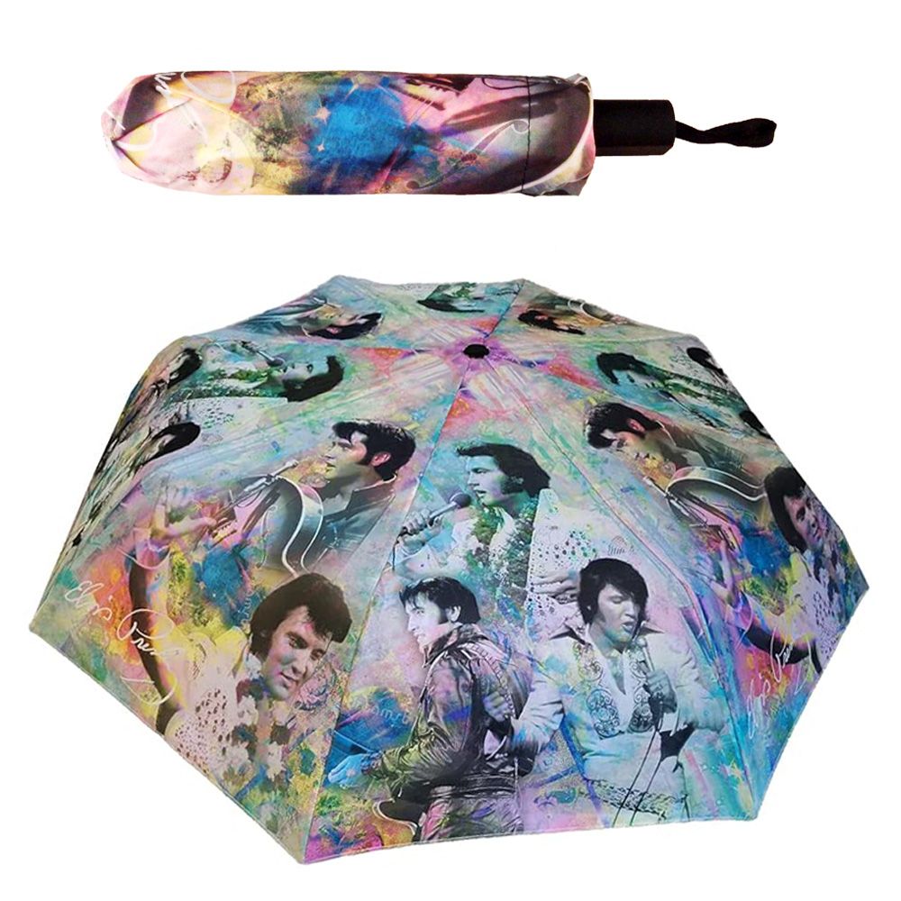 Elvis Compact Umbrella - Coloured Collage