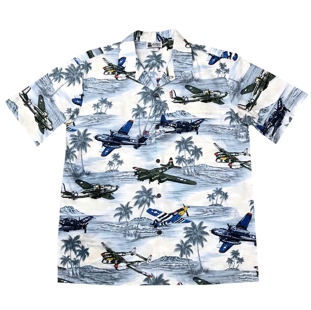Aloha Republic Bomber Aircraft Shirt - Grey - size S