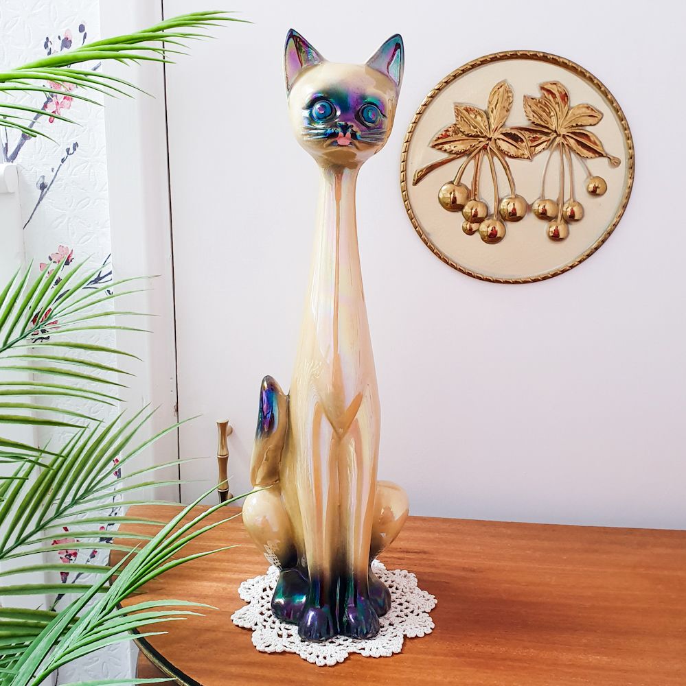 Tall Jema Holland Long Neck Siamese Cat Figurine