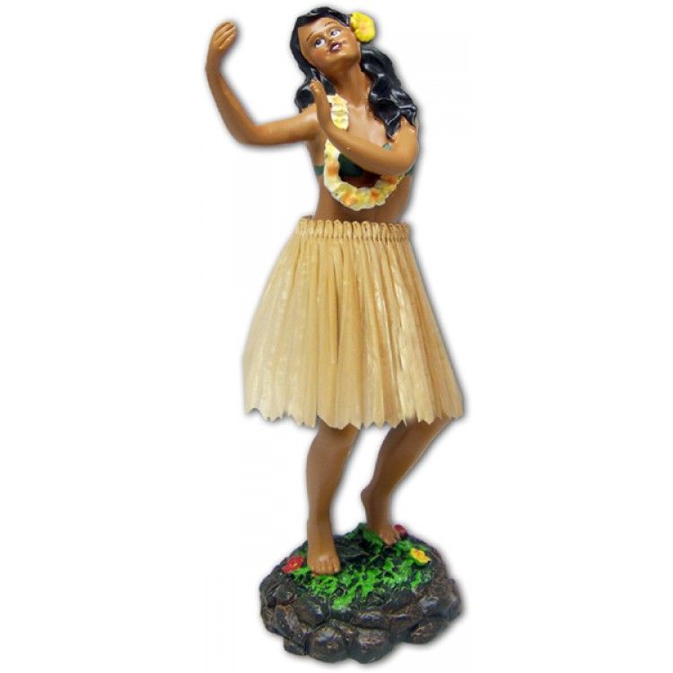 7" Leilani Hawaiian Dashboard Hula Girl Dancing - Natural
