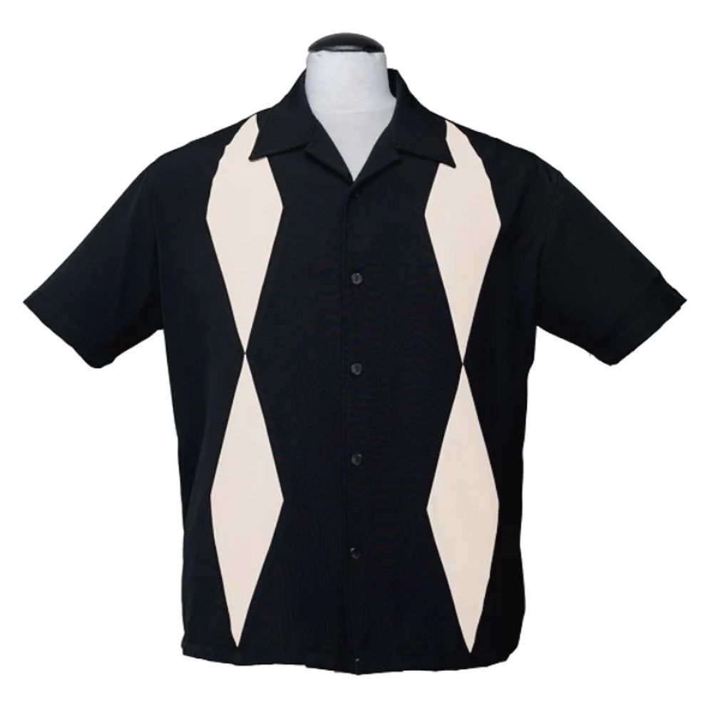 Steady Clothing Diamond Duo Button Up Shirt - Black / Cream