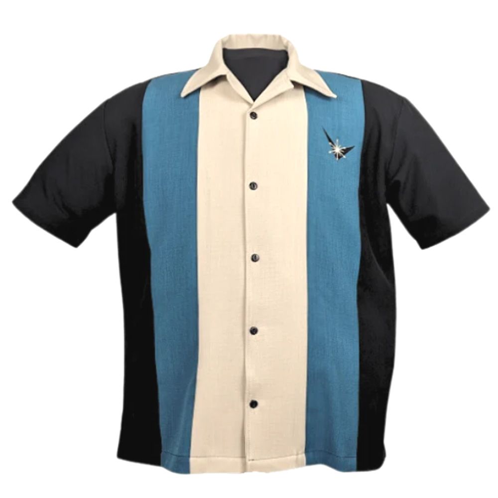 Steady Clothing Atomic Mad Men Button Up Shirt - Black/Pacific/Stone