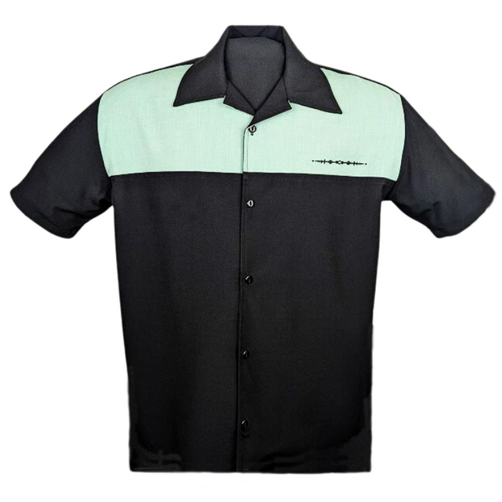 Steady Clothing Earl Button Up Shirt - Black/Mint