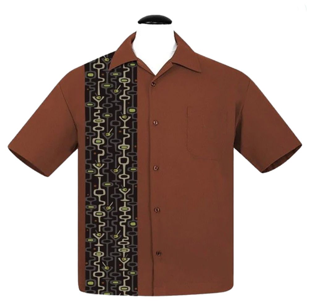 Steady Clothing Mod Martini Button Up Shirt - Rust