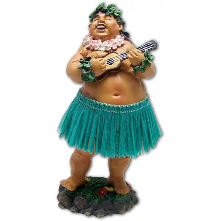 7" Leilani Hawaiian Dashboard Hula Boy with Ukulele - Green
