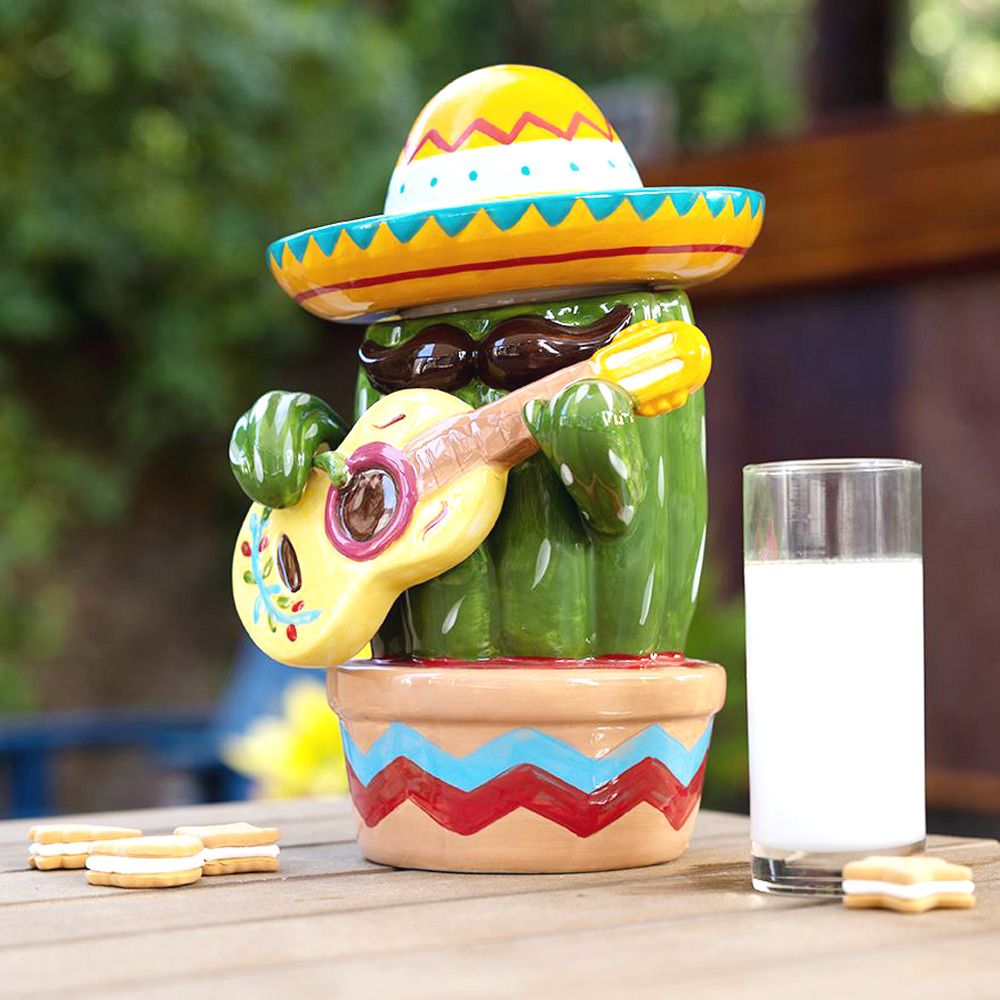 Mariachi Cactus Cookie Jar