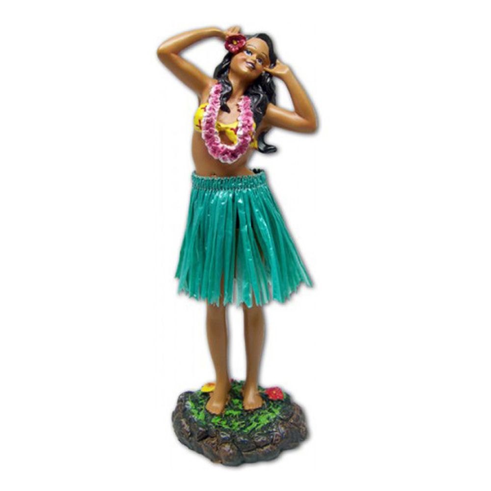 7" Leilani Hawaiian Dashboard Hula Girl Singing - Green
