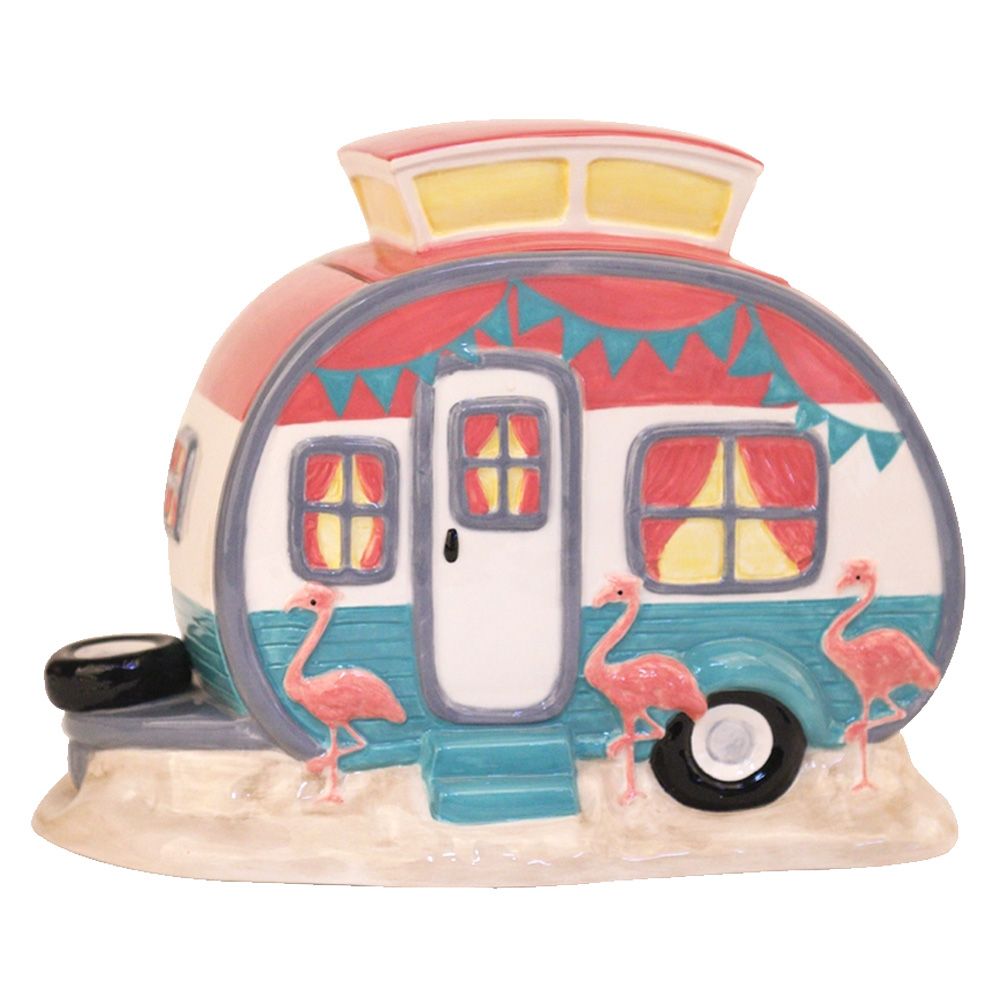 Flamingo Camper Cookie Jar