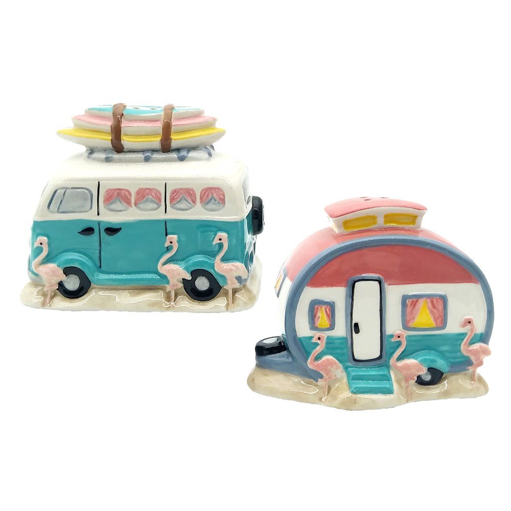 Flamingo Camper Salt & Pepper Set